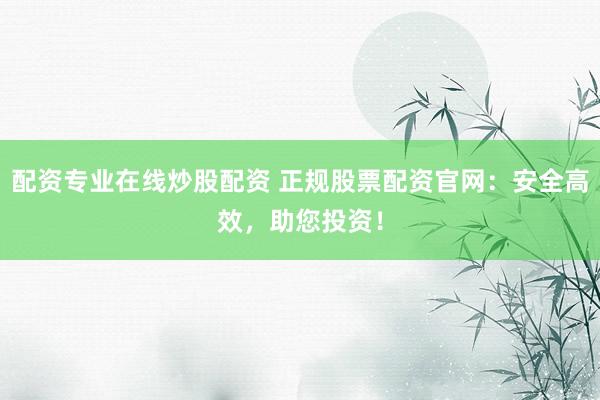 配资专业在线炒股配资 正规股票配资官网：安全高效，助您投资！