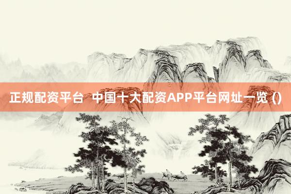 正规配资平台  中国十大配资APP平台网址一览 ()