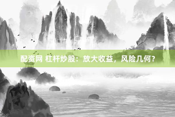 配资网 杠杆炒股：放大收益，风险几何？