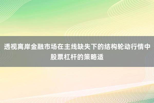 透视离岸金融市场在主线缺失下的结构轮动行情中股票杠杆的策略适