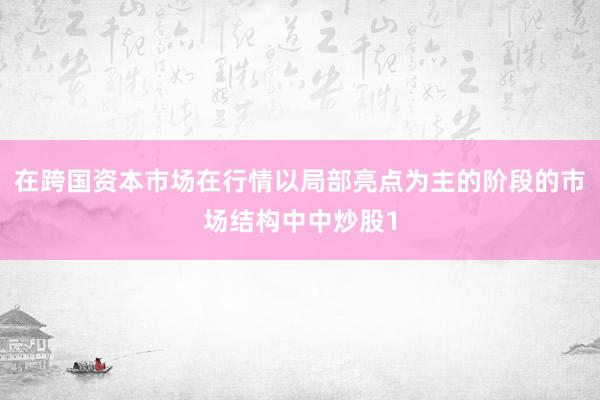 在跨国资本市场在行情以局部亮点为主的阶段的市场结构中中炒股1