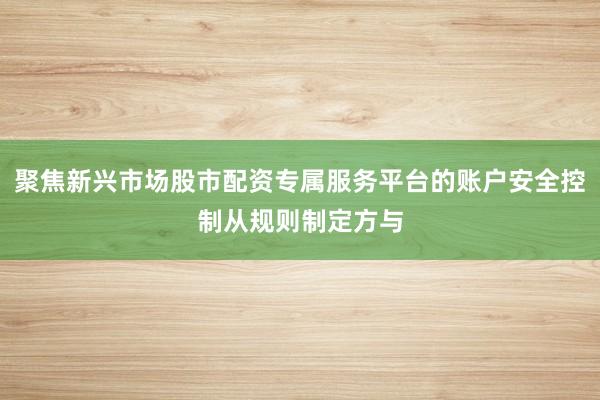 聚焦新兴市场股市配资专属服务平台的账户安全控制从规则制定方与