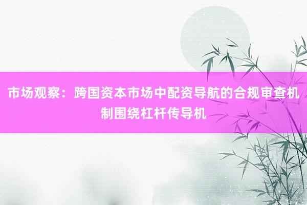 市场观察：跨国资本市场中配资导航的合规审查机制围绕杠杆传导机