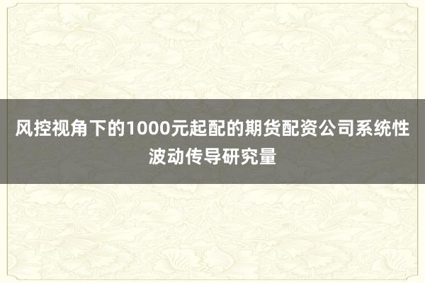 风控视角下的1000元起配的期货配资公司系统性波动传导研究量