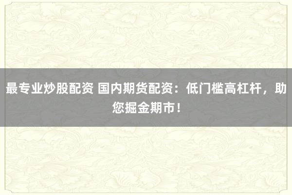 最专业炒股配资 国内期货配资：低门槛高杠杆，助您掘金期市！
