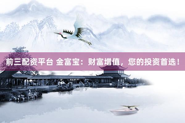 前三配资平台 金富宝：财富增值，您的投资首选！