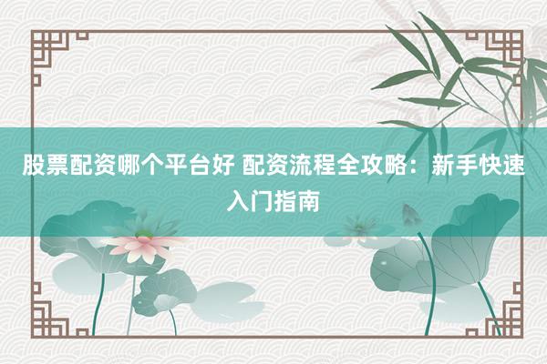 股票配资哪个平台好 配资流程全攻略：新手快速入门指南